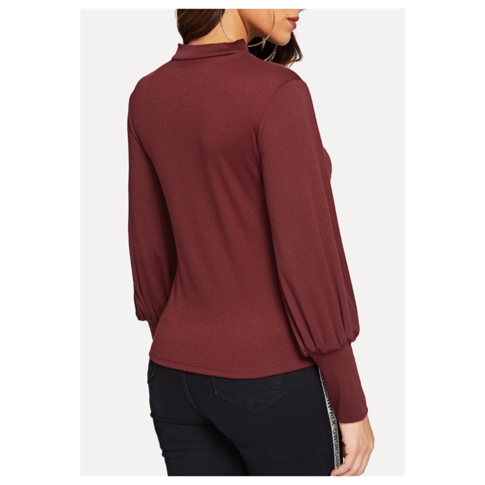 Bishop sleeve mock turtle neck - Picture 5 of 6